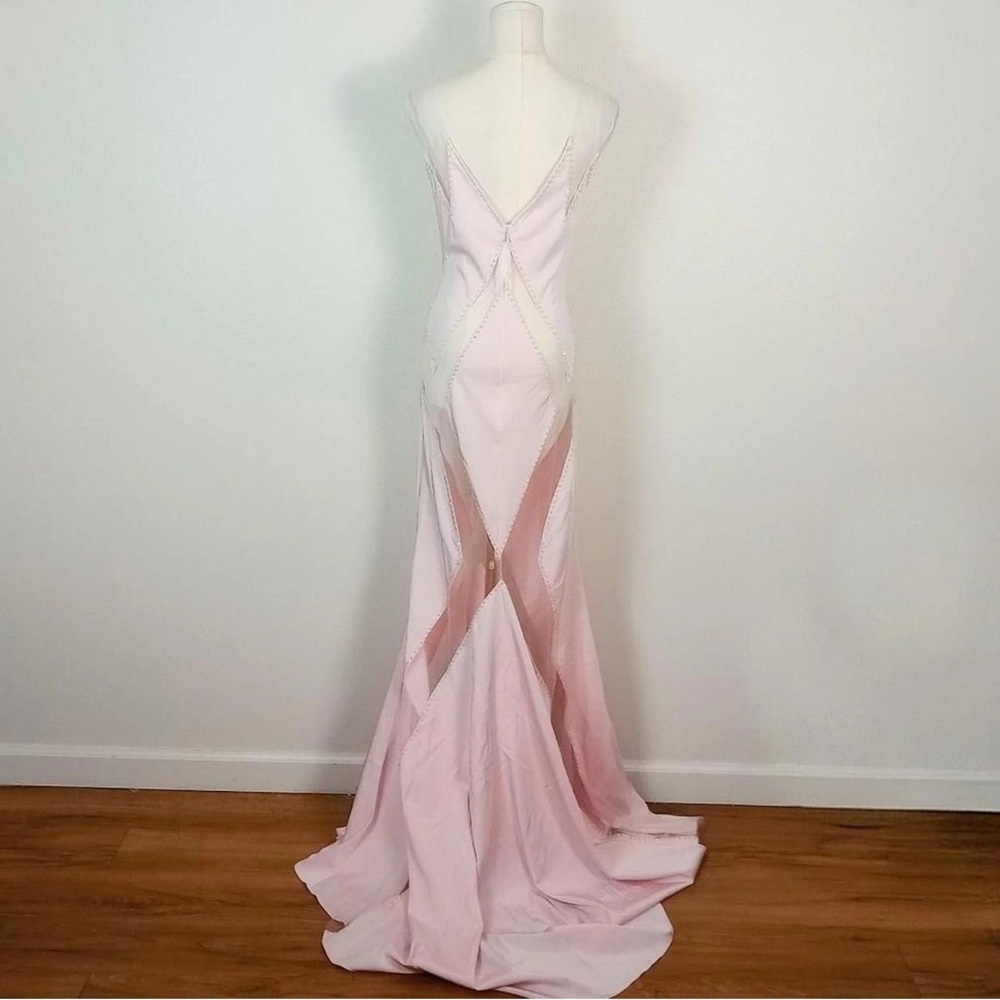 Sleeveless Pale Pink Evening Gown - Picture 3 of 3